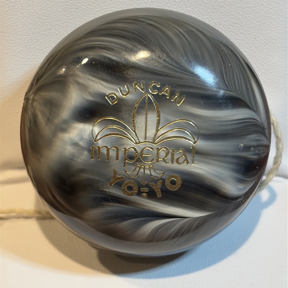 Rare Vintage Duncan Imperial Yo Yo Black White Gray Swirl Yo-yo Toy